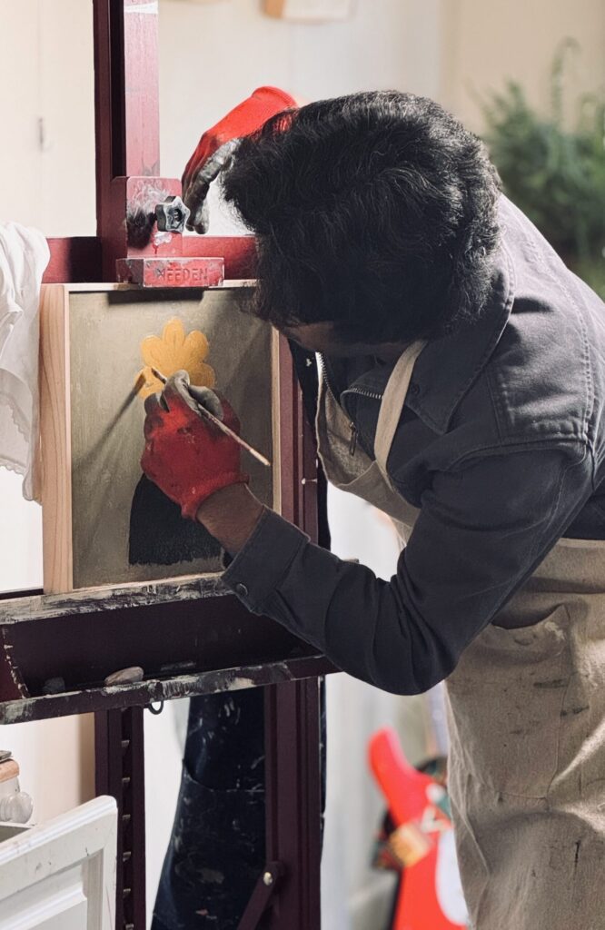 Shamsudheen Thayada in the studio, 2026